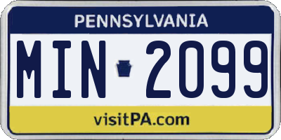 PA license plate MIN2099