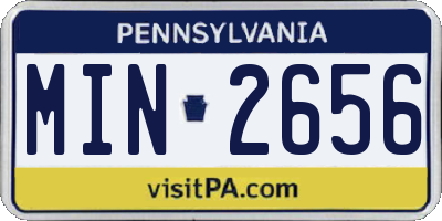 PA license plate MIN2656