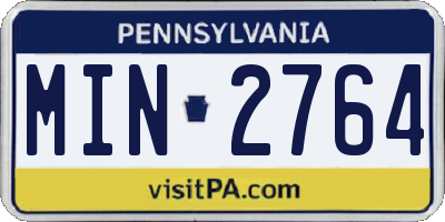 PA license plate MIN2764