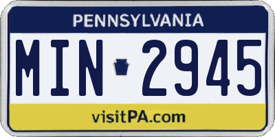 PA license plate MIN2945