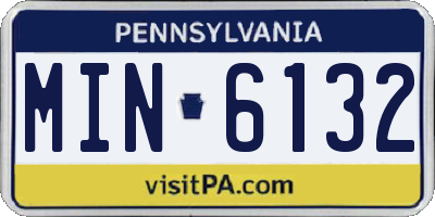 PA license plate MIN6132