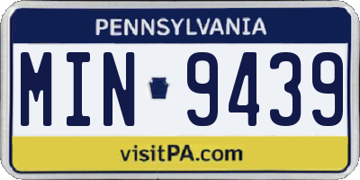PA license plate MIN9439