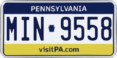 PA license plate MIN9558