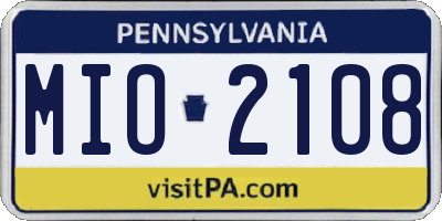 PA license plate MIO2108
