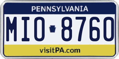 PA license plate MIO8760