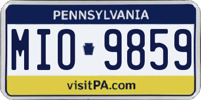 PA license plate MIO9859