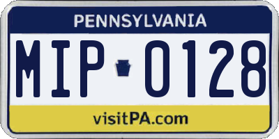 PA license plate MIP0128