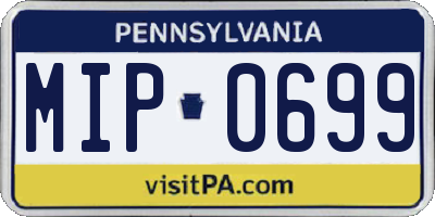 PA license plate MIP0699