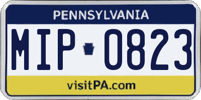 PA license plate MIP0823