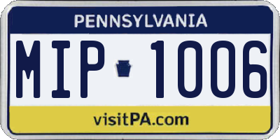 PA license plate MIP1006