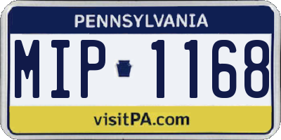PA license plate MIP1168