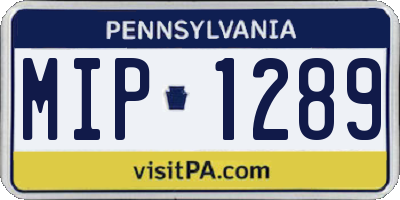 PA license plate MIP1289