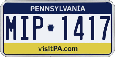 PA license plate MIP1417