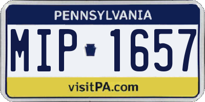 PA license plate MIP1657