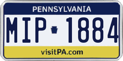 PA license plate MIP1884