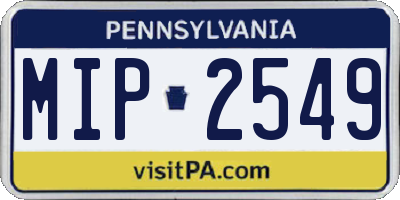 PA license plate MIP2549