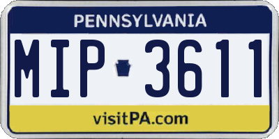 PA license plate MIP3611