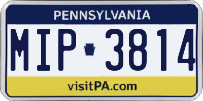 PA license plate MIP3814