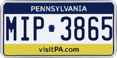 PA license plate MIP3865