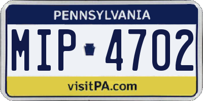 PA license plate MIP4702
