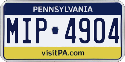 PA license plate MIP4904