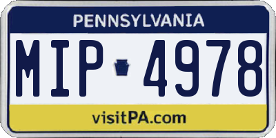 PA license plate MIP4978