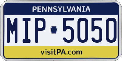 PA license plate MIP5050