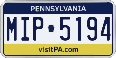 PA license plate MIP5194