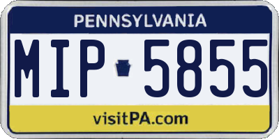 PA license plate MIP5855