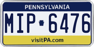 PA license plate MIP6476