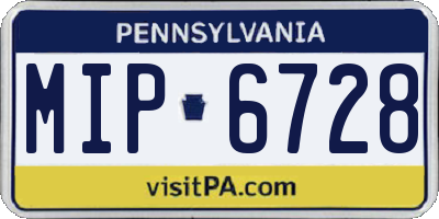PA license plate MIP6728