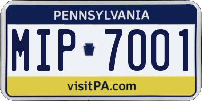 PA license plate MIP7001