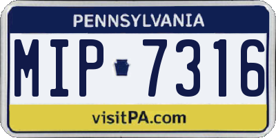 PA license plate MIP7316