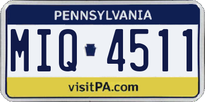 PA license plate MIQ4511