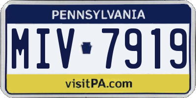 PA license plate MIV7919