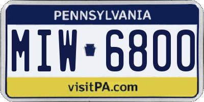 PA license plate MIW6800
