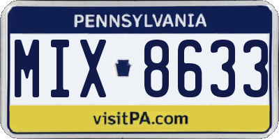 PA license plate MIX8633