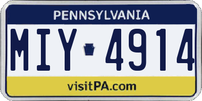 PA license plate MIY4914