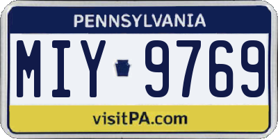 PA license plate MIY9769