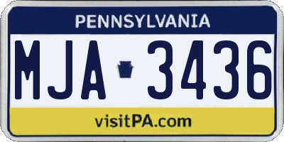 PA license plate MJA3436