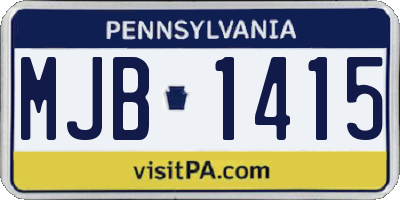 PA license plate MJB1415