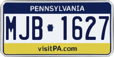 PA license plate MJB1627