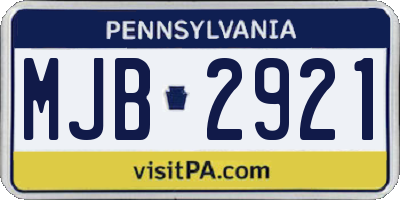 PA license plate MJB2921