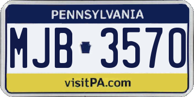 PA license plate MJB3570