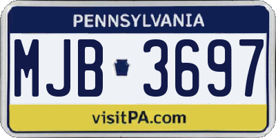 PA license plate MJB3697