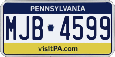 PA license plate MJB4599