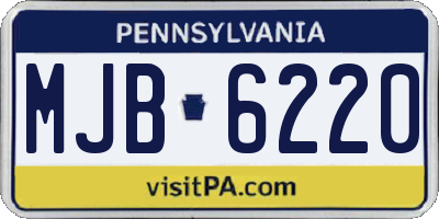 PA license plate MJB6220