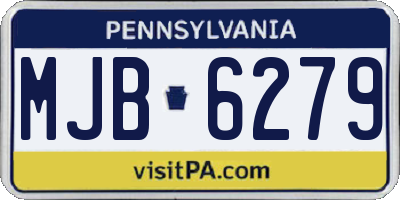 PA license plate MJB6279