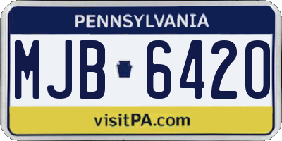 PA license plate MJB6420