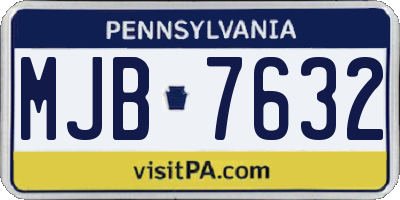 PA license plate MJB7632